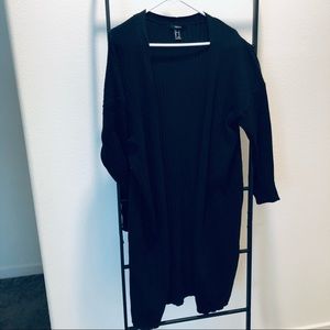 Forever 21 Cardigan Sweater Duster Black Medium